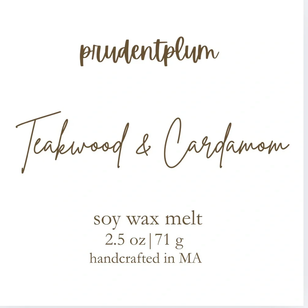 Teakwood & Cardamom Soy Wax Melt  2.5 oz | Melts For Wax Warmer Clamshell